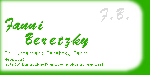 fanni beretzky business card